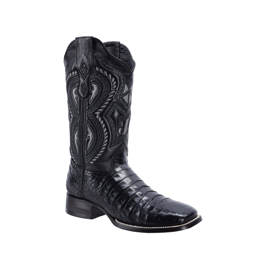 JB506 Square Toe Rodeo Boot Caiman Original Leather Black