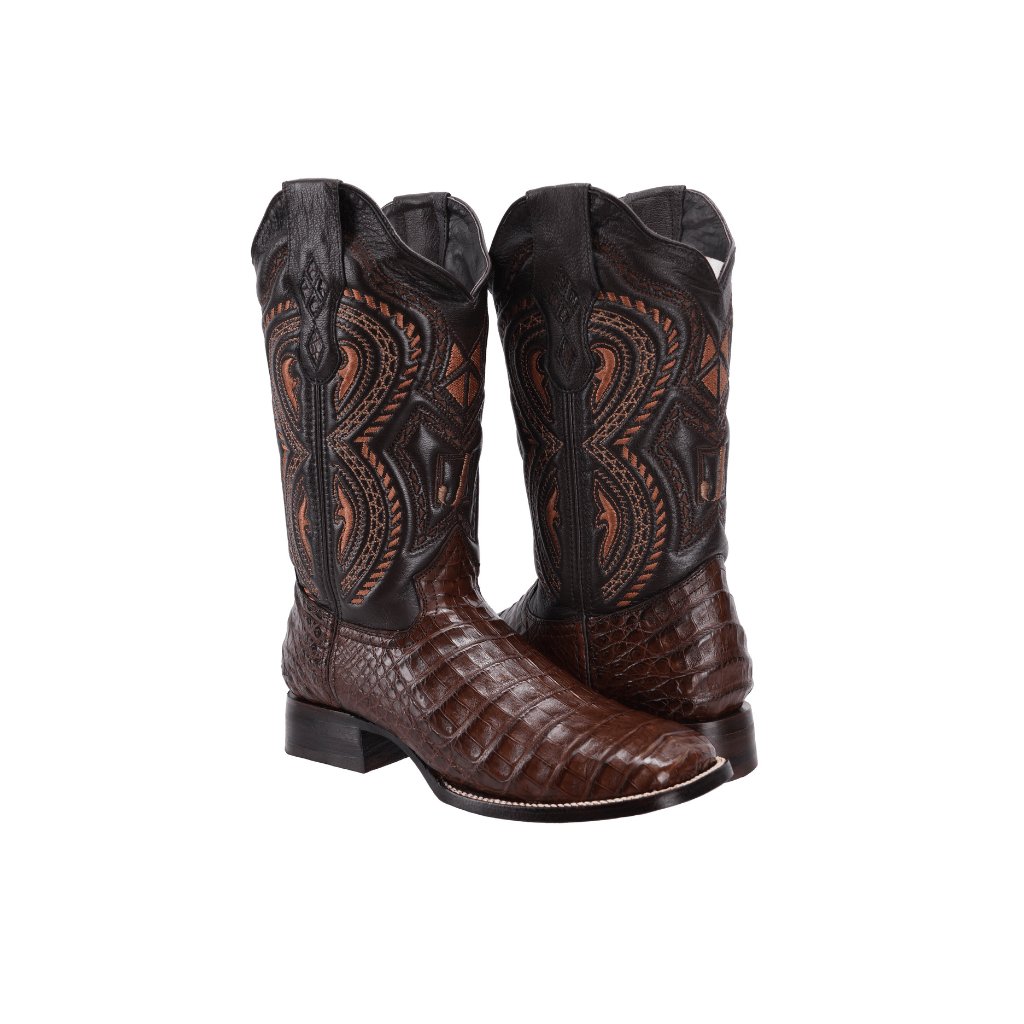 JB506 Square Toe Rodeo Boot Caiman Original Leather Brown