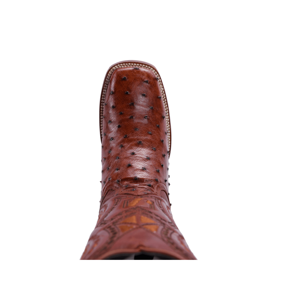JB503 Square Toe Rodeo Boot Ostrich Original Leather Chedron