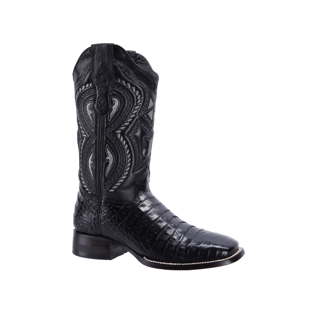 JB506 Square Toe Rodeo Boot Caiman Original Leather Black
