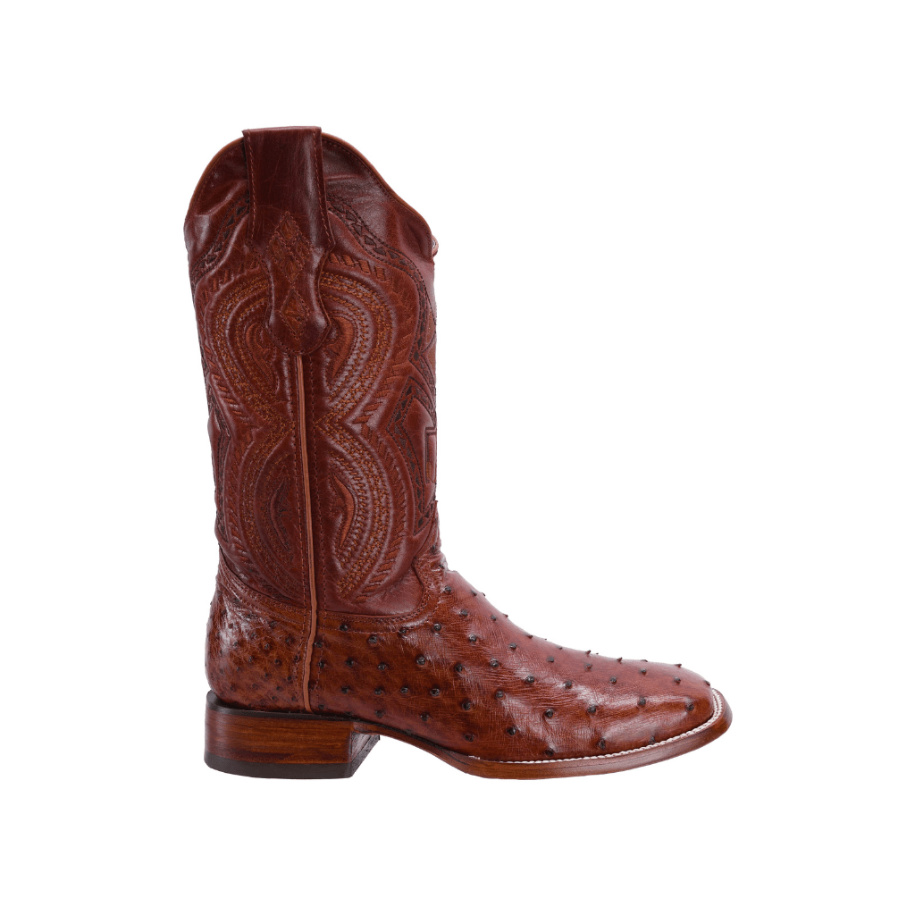 JB503 Square Toe Rodeo Boot Ostrich Original Leather Chedron