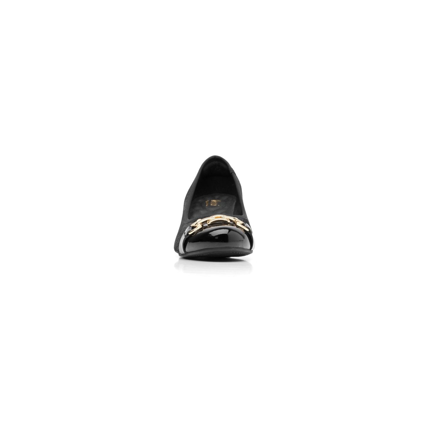 FLEXI-47412 CASUAL CHAIN SLIP-ON SHORT HEEL BLACK