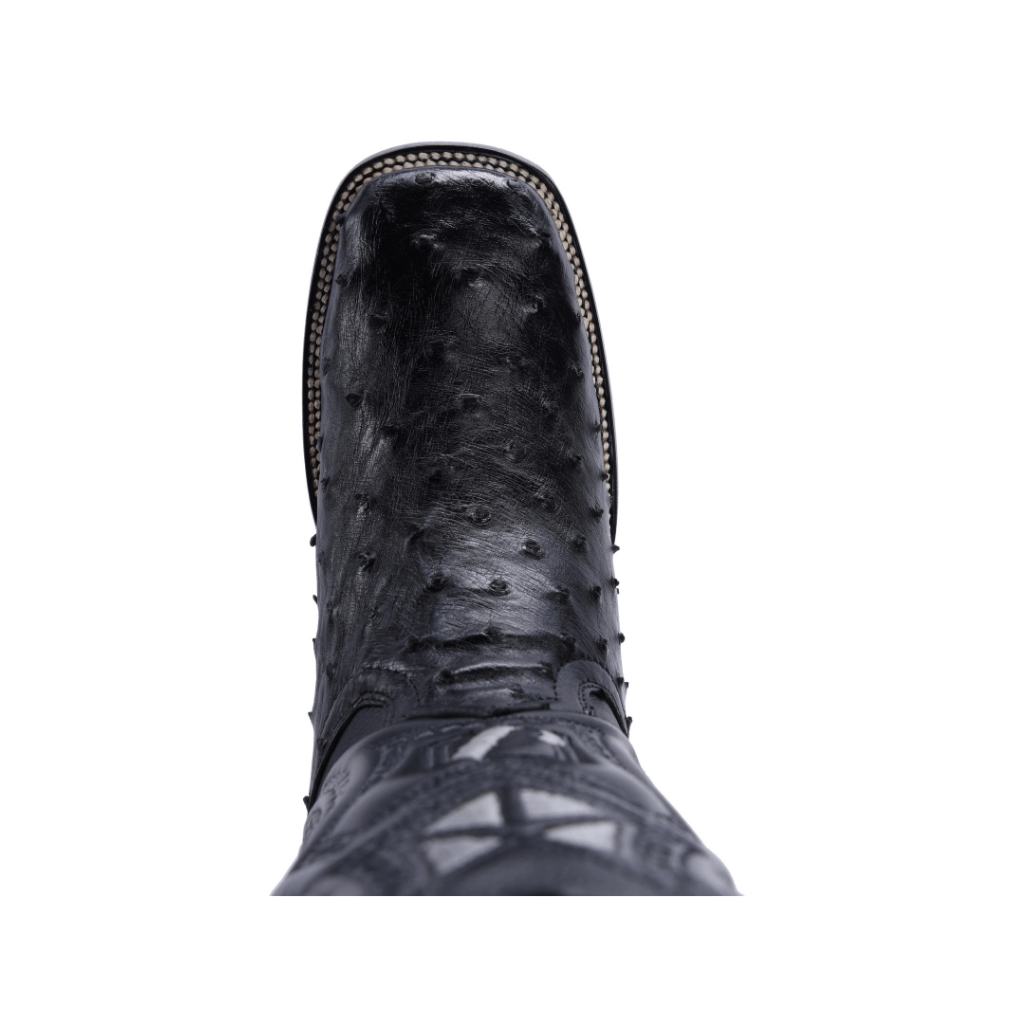 JB503 Square Toe Rodeo Boot Ostrich Original Leather Black