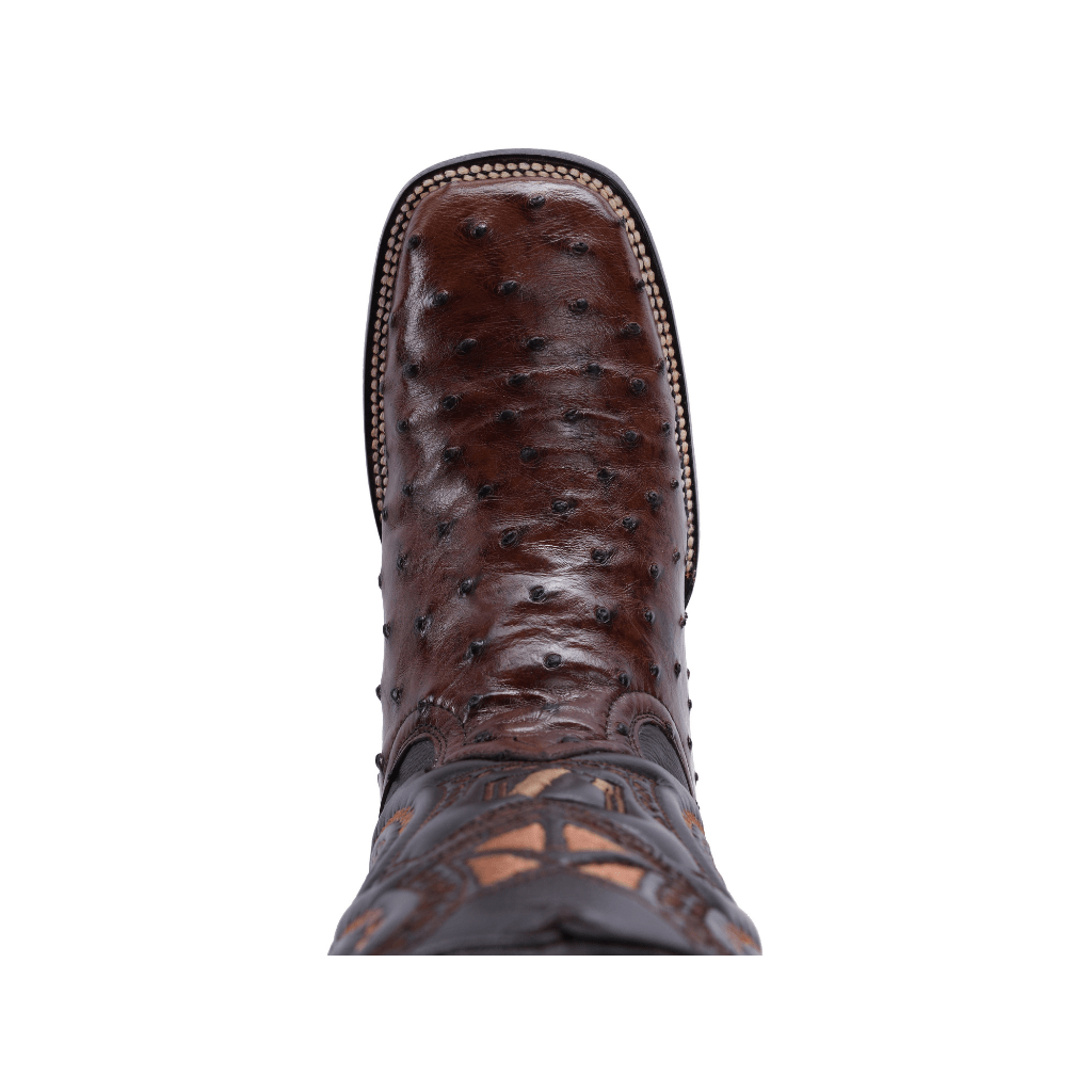 JB503 Square Toe Rodeo Boot Ostrich Original Leather Brown
