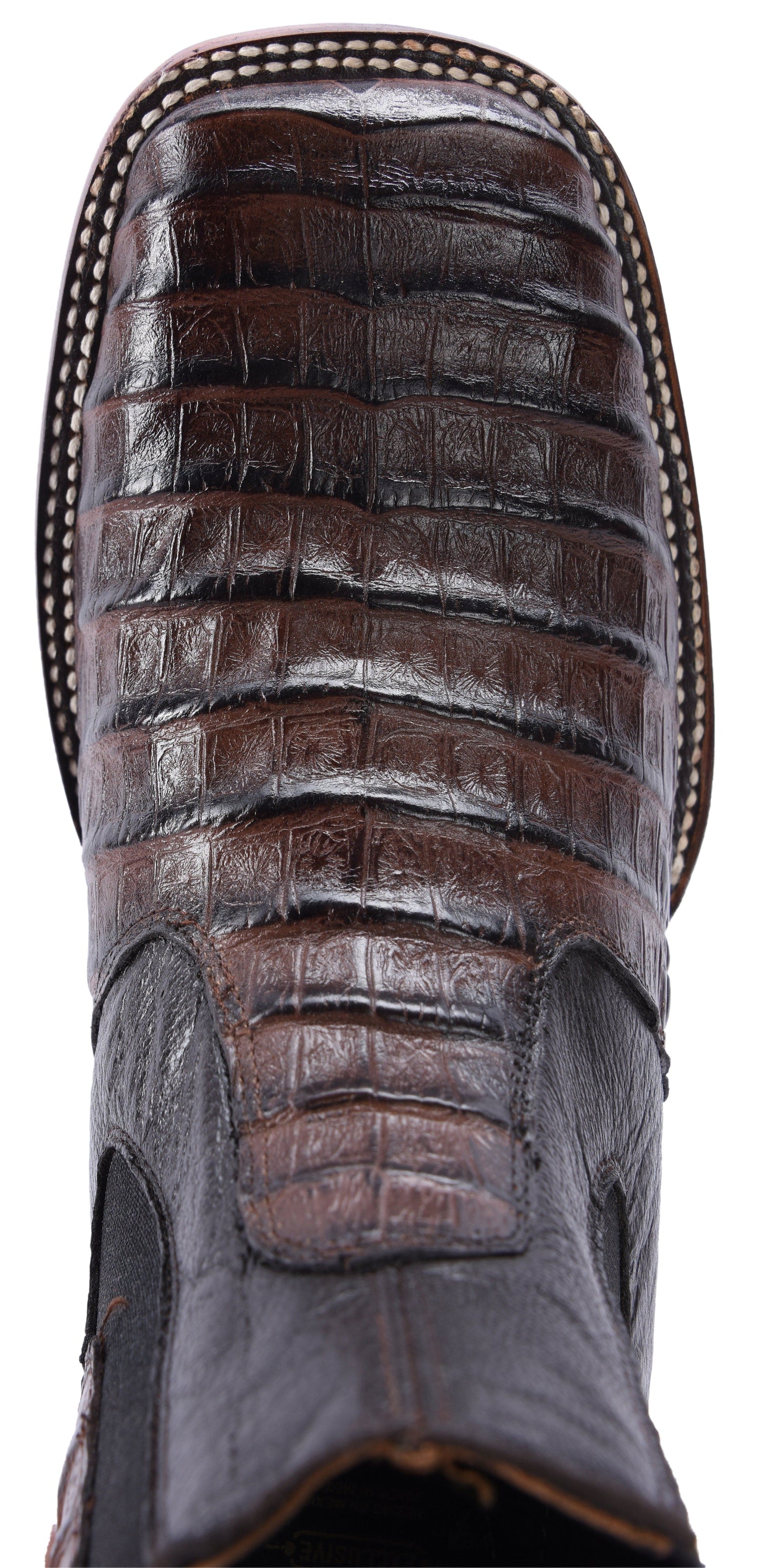 728 Short Boots Rodeo Square Toe Print Cocodrile Brown