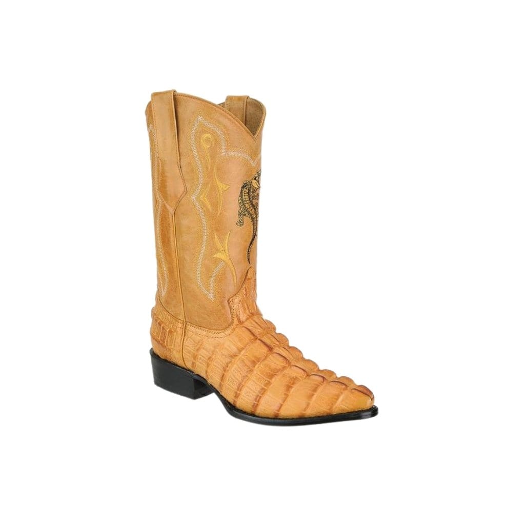 JB904 J Toe Cocodrile Print Leather Boot Butter