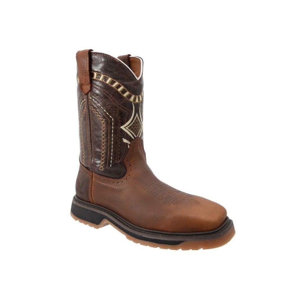 SB5002 Silver Bull Square Toe Rustic Brown Boot (WIDE EE LAST-HALF NUMBER LESS RECOMMENDED)