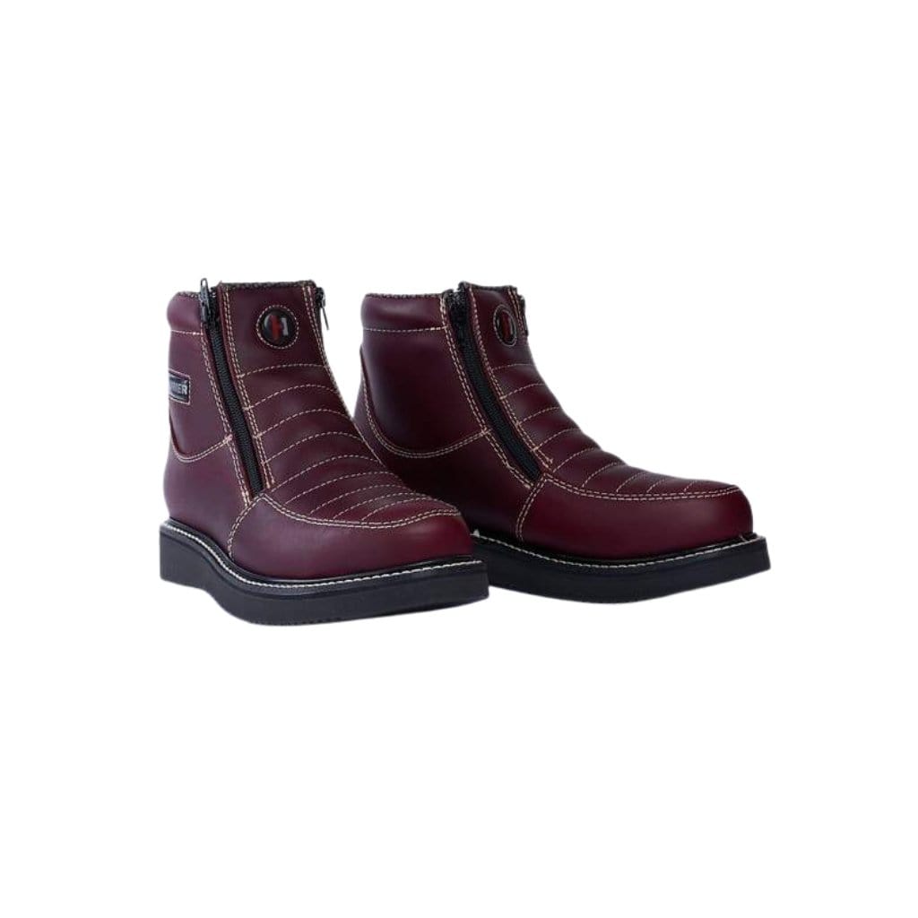 HM330 Wine Short Boots Zipper