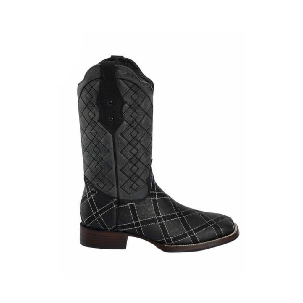 JB729 Black Rodeo Boot Men Leather Rombos (Width EE Wide- Half size less recommended)