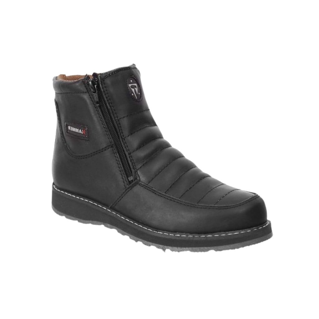 HM339 Black Short Boots Zipper, Double Density