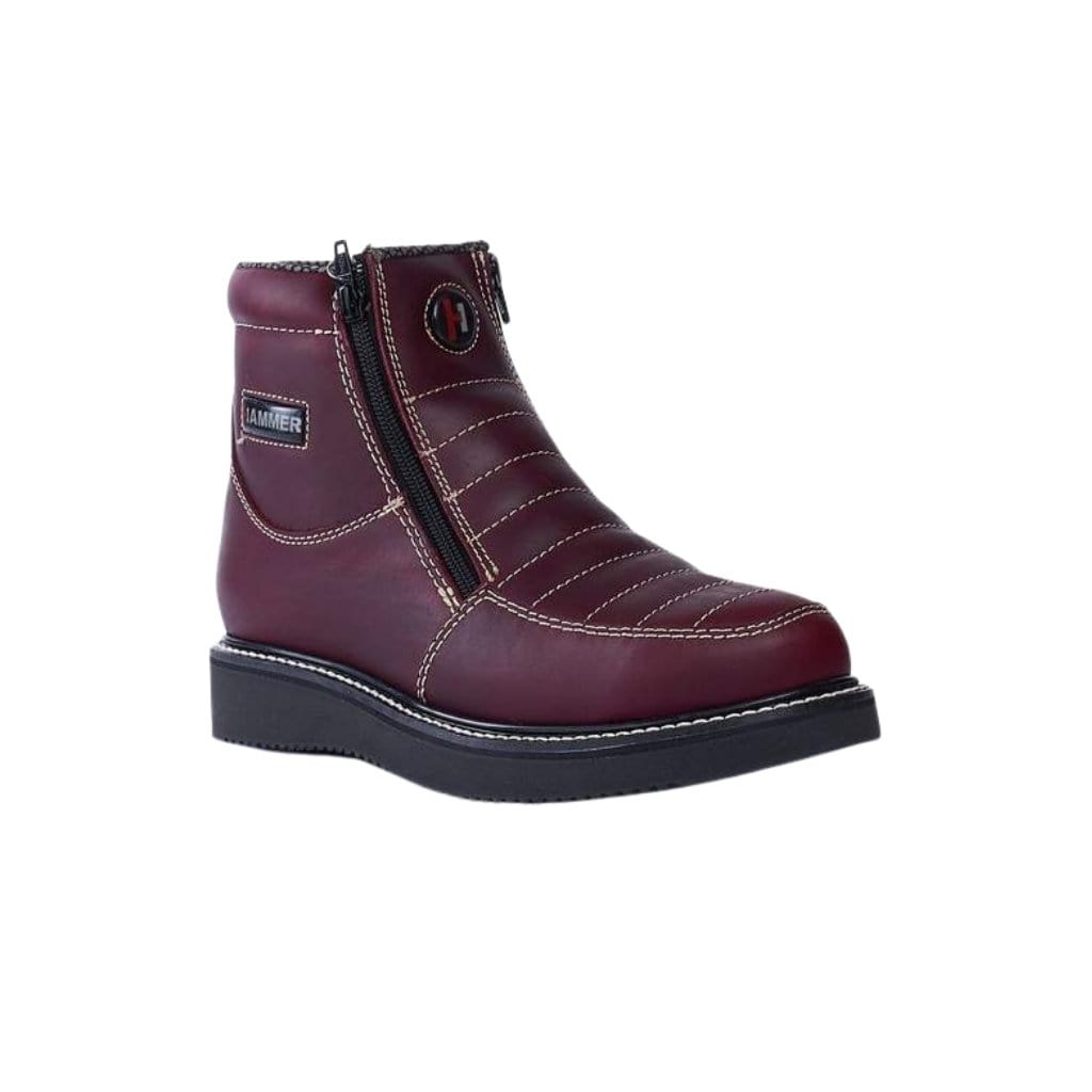 HM330 Wine Short Boots Zipper