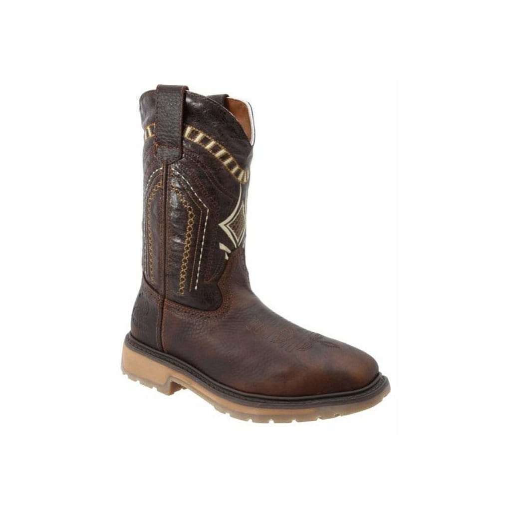 SB5001 Silver Bull Square Toe Steel Toe Brown Rustic Boot (WIDE EE LAST-HALF NUMBER LESS RECOMMENDED)