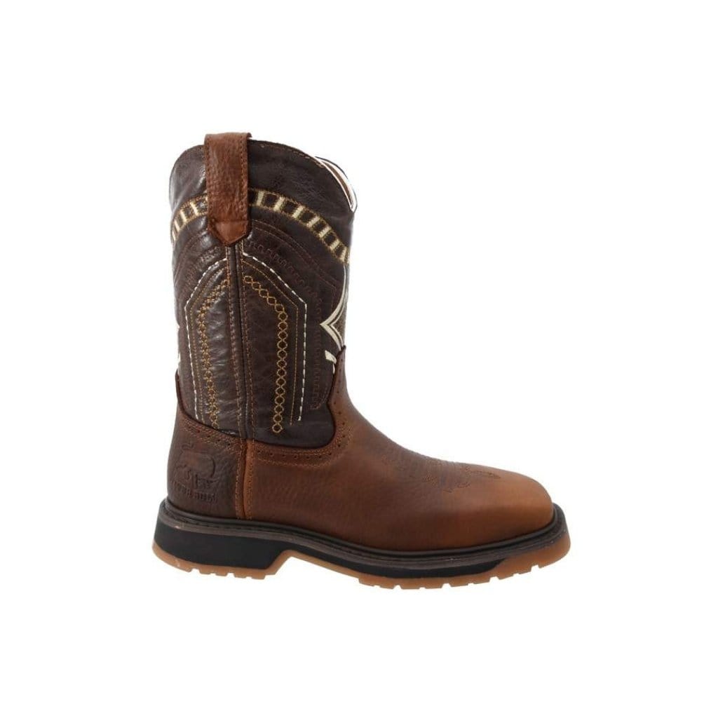 SB5002 Silver Bull Square Toe Rustic Brown Boot (WIDE EE LAST-HALF NUMBER LESS RECOMMENDED)
