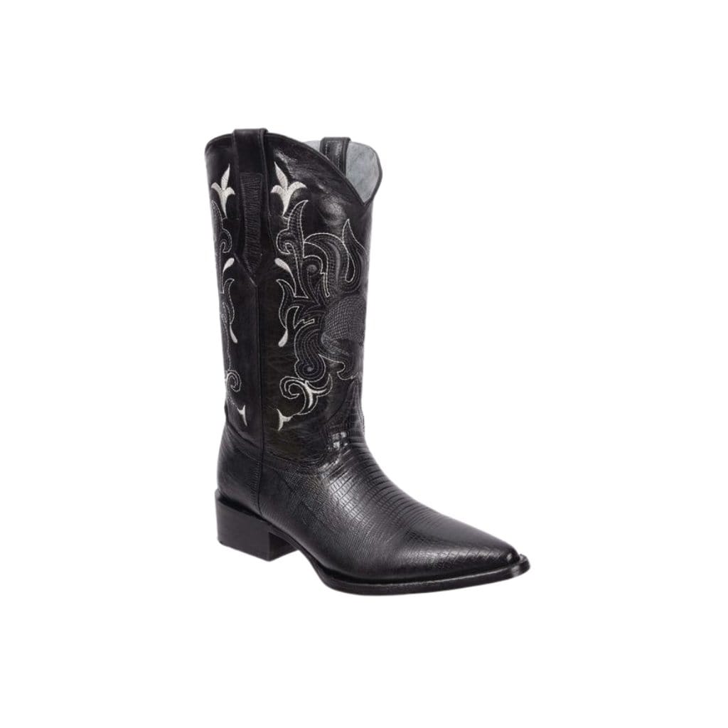 913 J Toe Boot Print Leather Armadillo Black