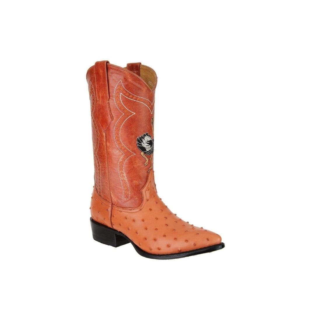 JB901 J Toe Boot Ostrich Print Leather Shedron