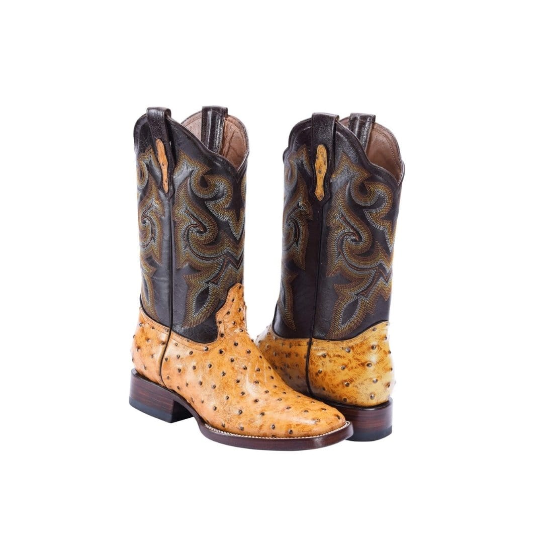 BD701 Rodeo Boot Ostrich Clone Mantequilla
