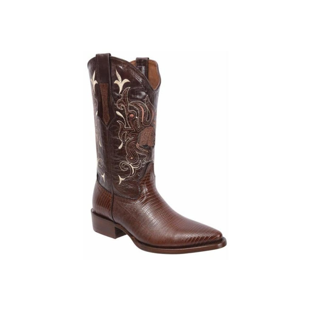 913 J Toe Boot Print Leather Armadillo Honey