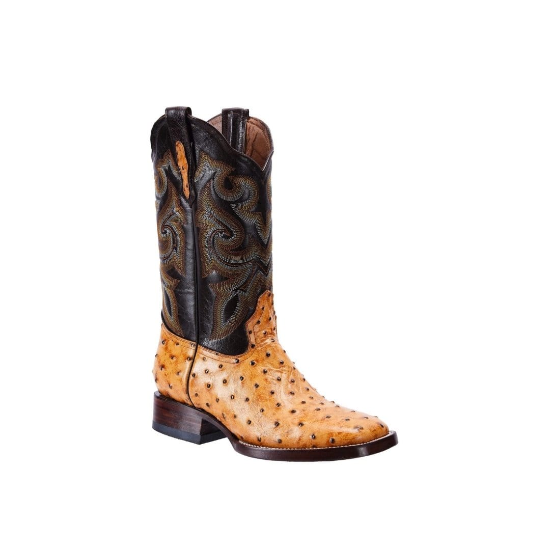 BD701 Rodeo Boot Ostrich Clone Mantequilla