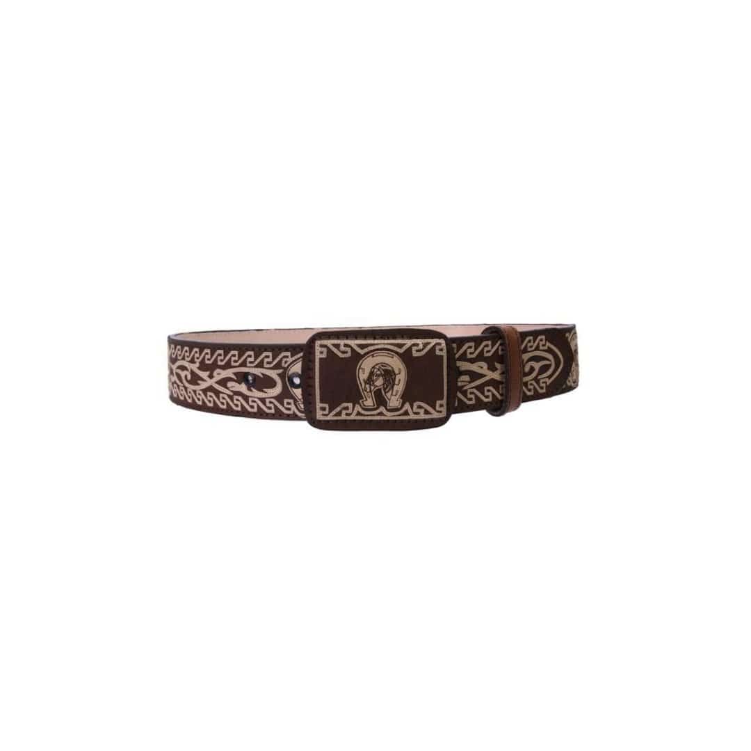 CB12 Brown Cowboy Belt Piteado