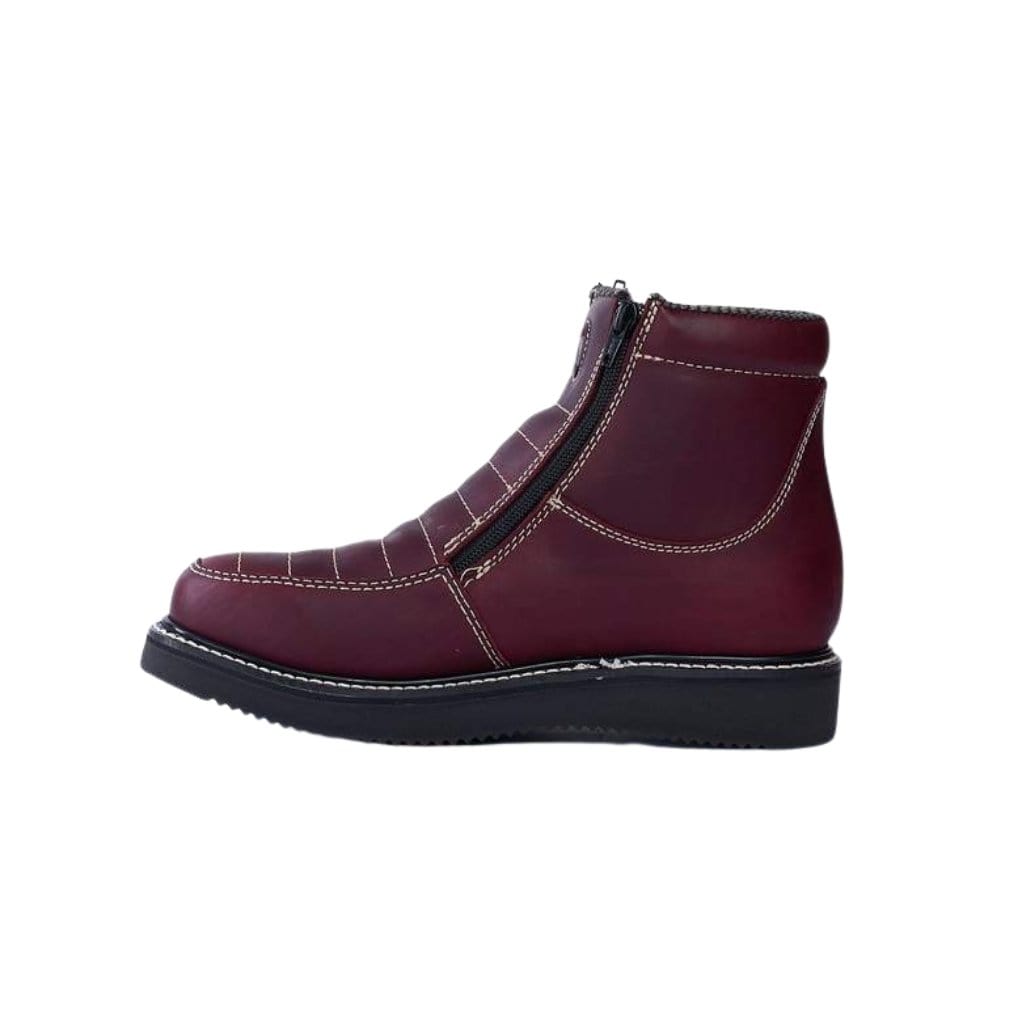 HM330 Wine Short Boots Zipper
