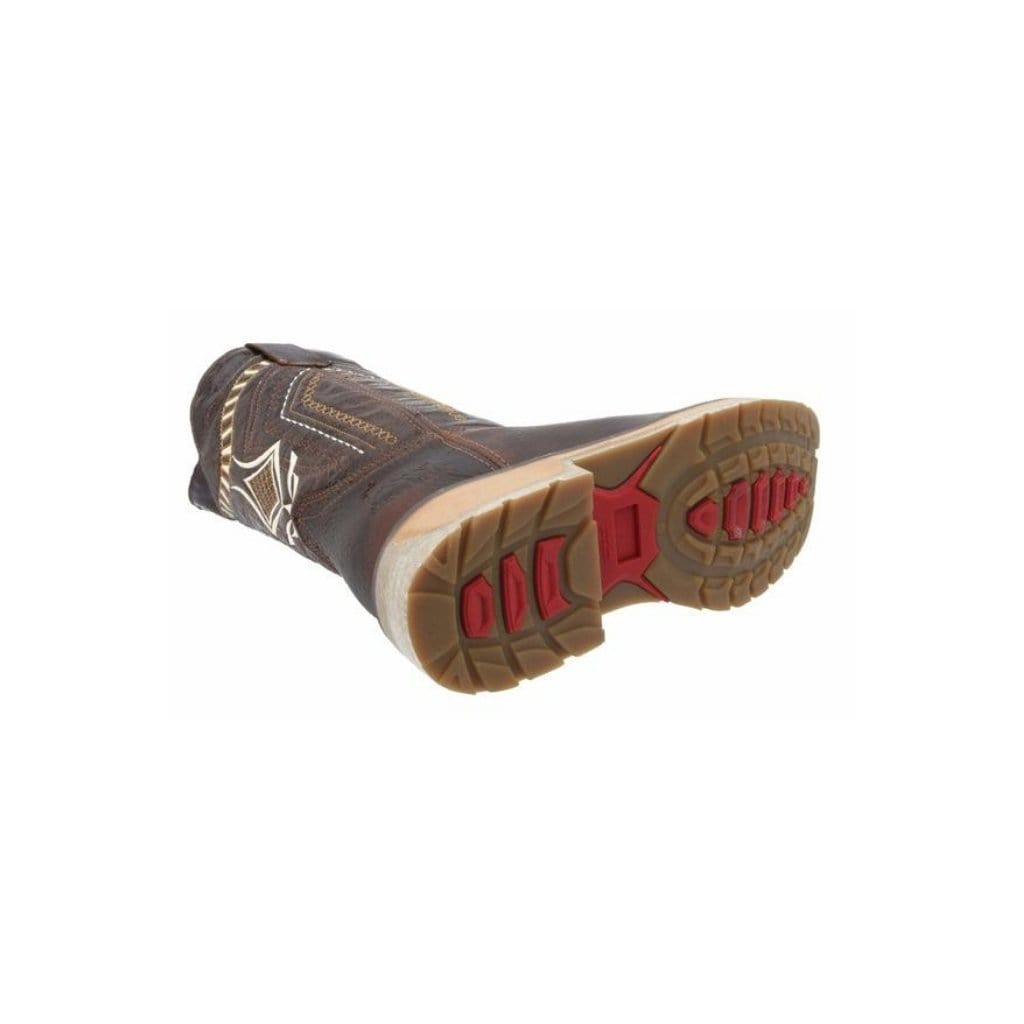 SB5001 Silver Bull Square Toe Steel Toe Brown Rustic Boot (WIDE EE LAST-HALF NUMBER LESS RECOMMENDED)