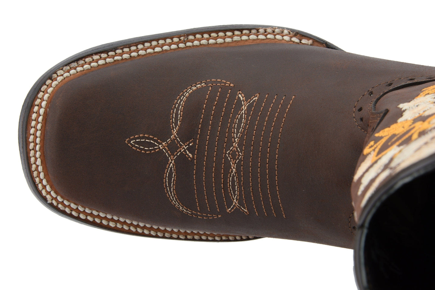 JB15-01 Tabaco/Yellow Flower Boots