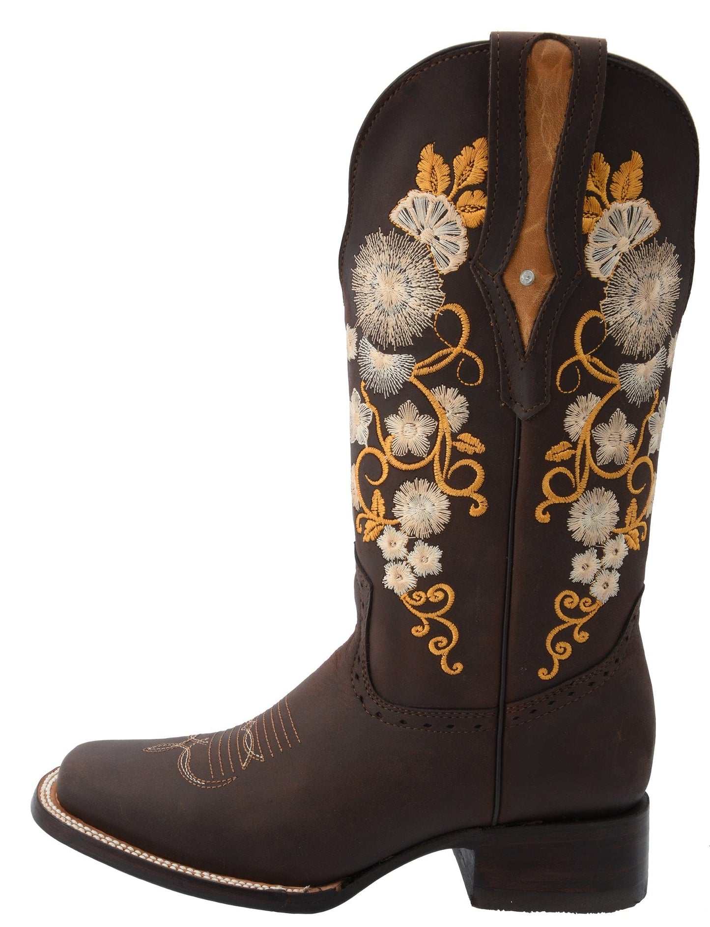 JB15-01 Tabaco/Yellow Flower Boots
