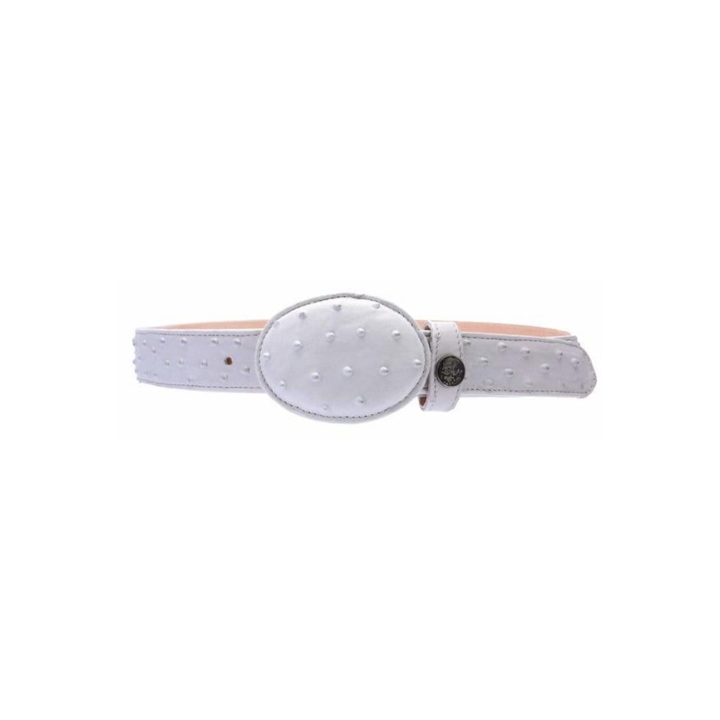 001 Cowboy Belt Print Leather Ostrich Bone