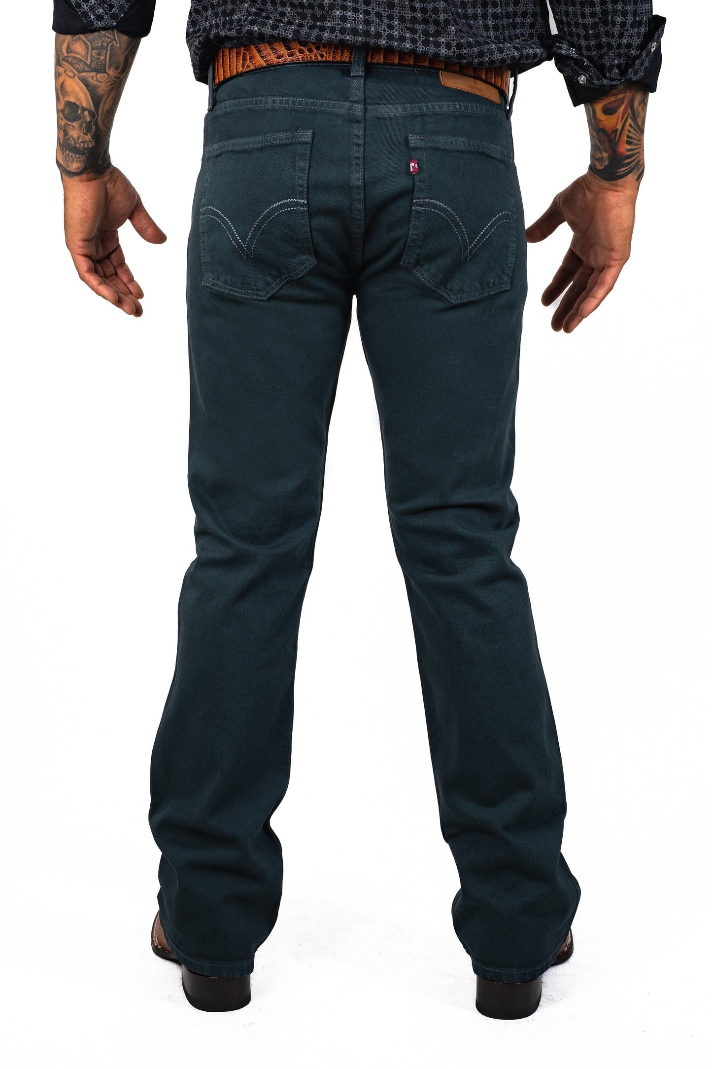LV Men Gray Classic Bootcut Premium Jeans