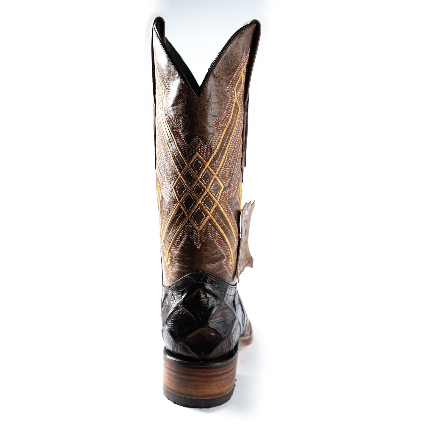 136 Brown Rodeo Boots Piraruccu Print (Width EE Wide- Half size less recommended)