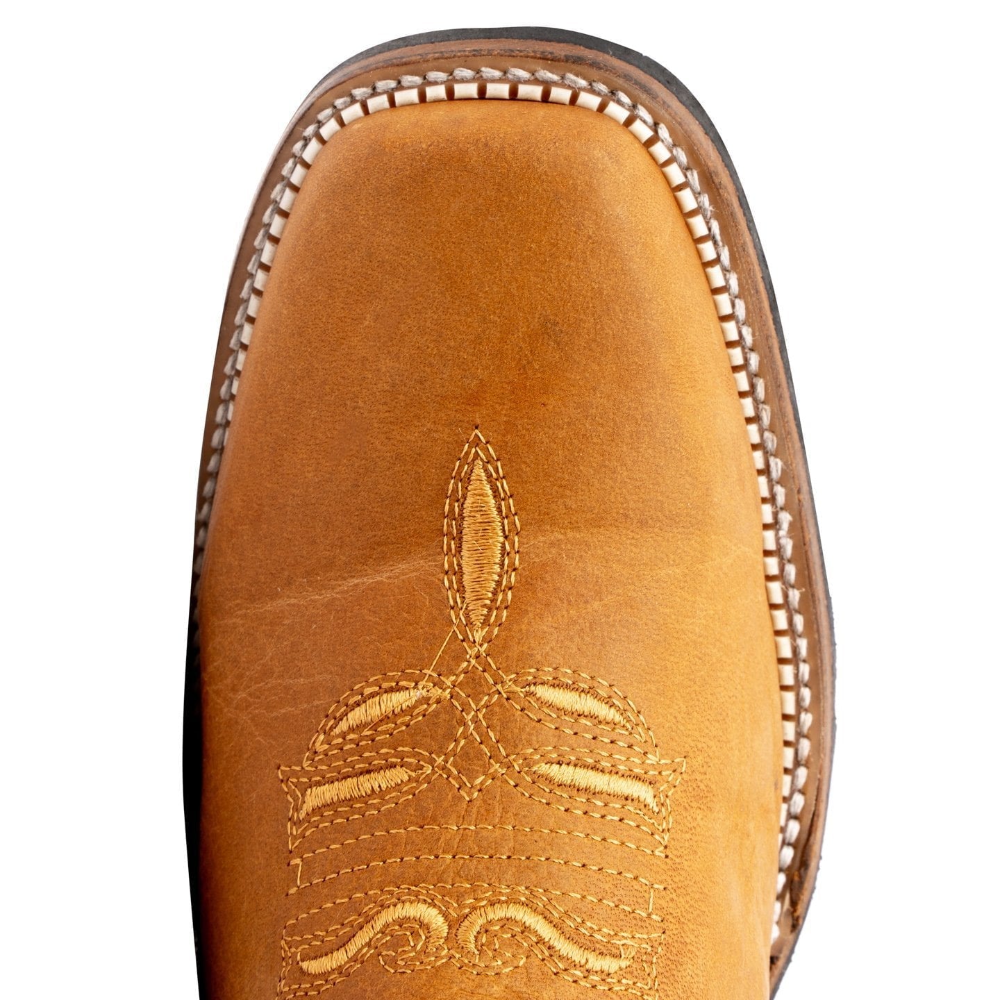 VE309 Tan Rodeo Boot Verthali with Orange Flowers