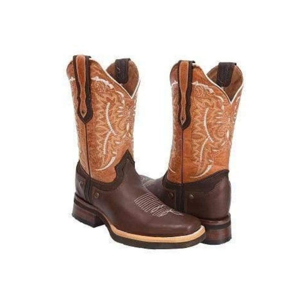 SG512 Rodeo Boot Brown Rubber Sole (WIDE EE LAST-HALF NUMBER LESS RECOMMENDED)