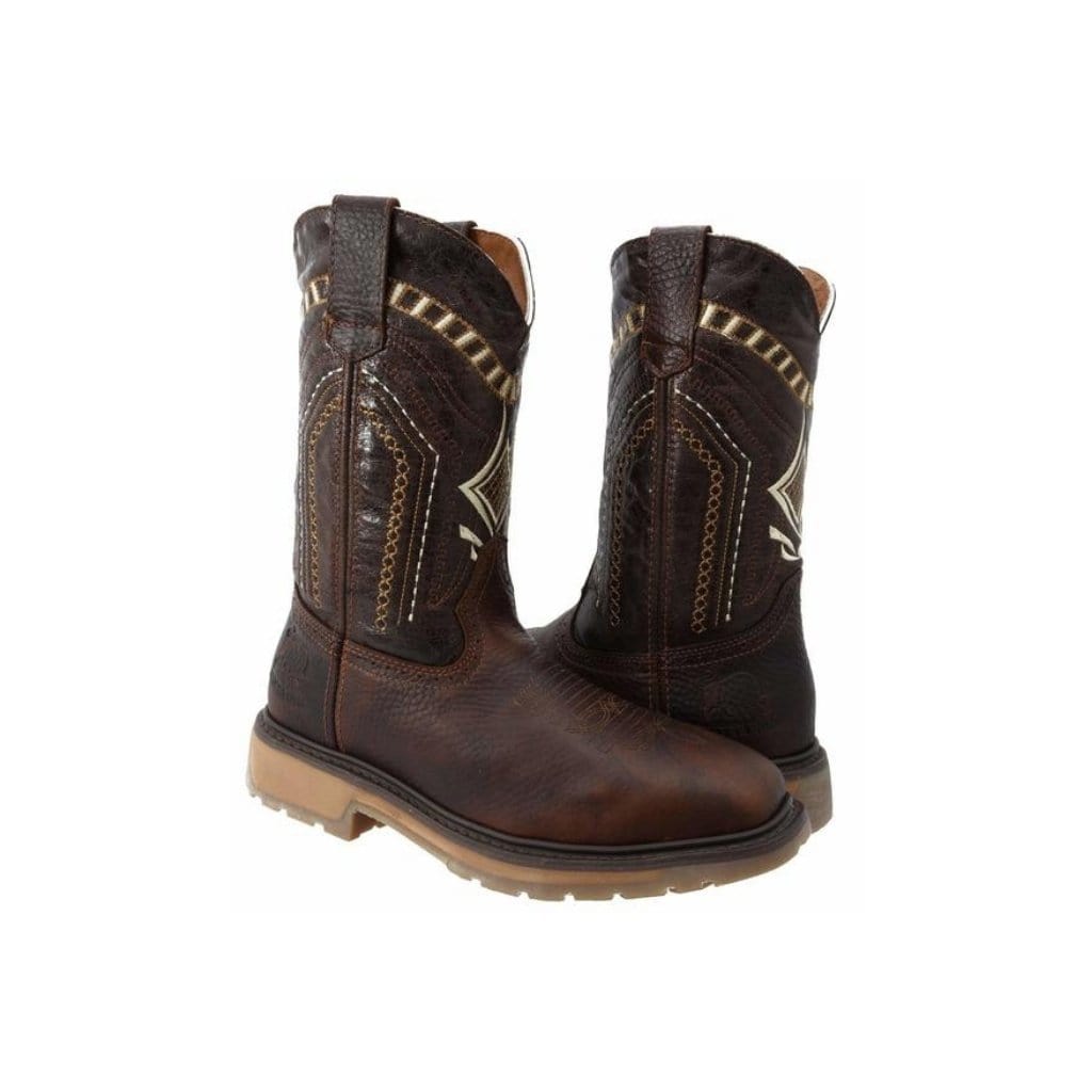 SB5001 Silver Bull Square Toe Steel Toe Brown Rustic Boot (WIDE EE LAST-HALF NUMBER LESS RECOMMENDED)