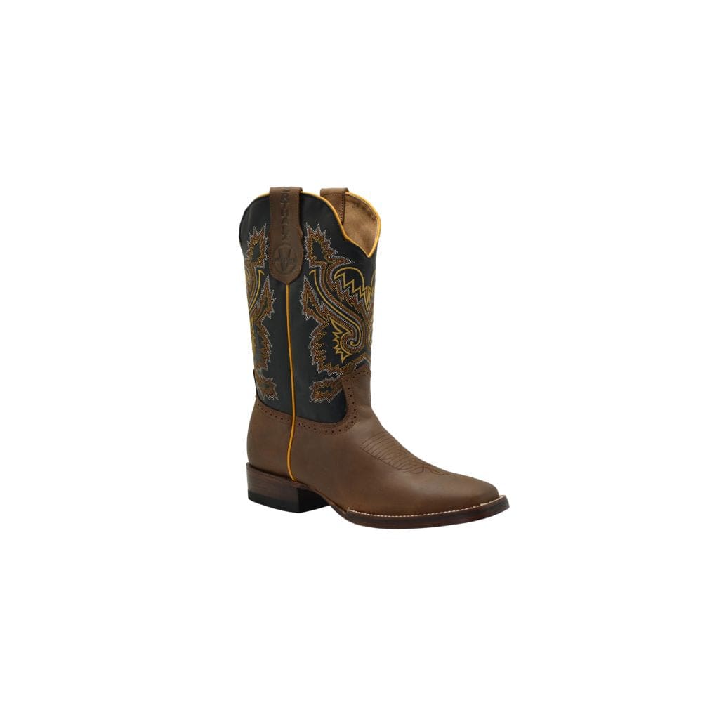 VE522 Tan Rodeo Square Toe Boot Leather Sole