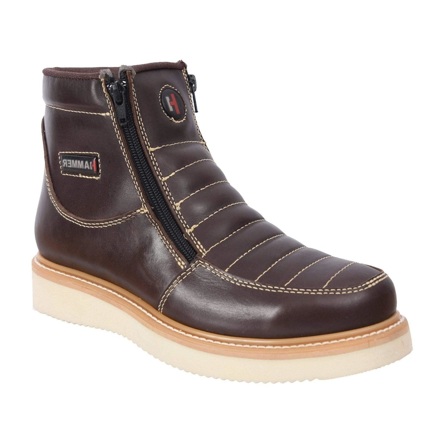 HM330 Brown Short Boots Zipper