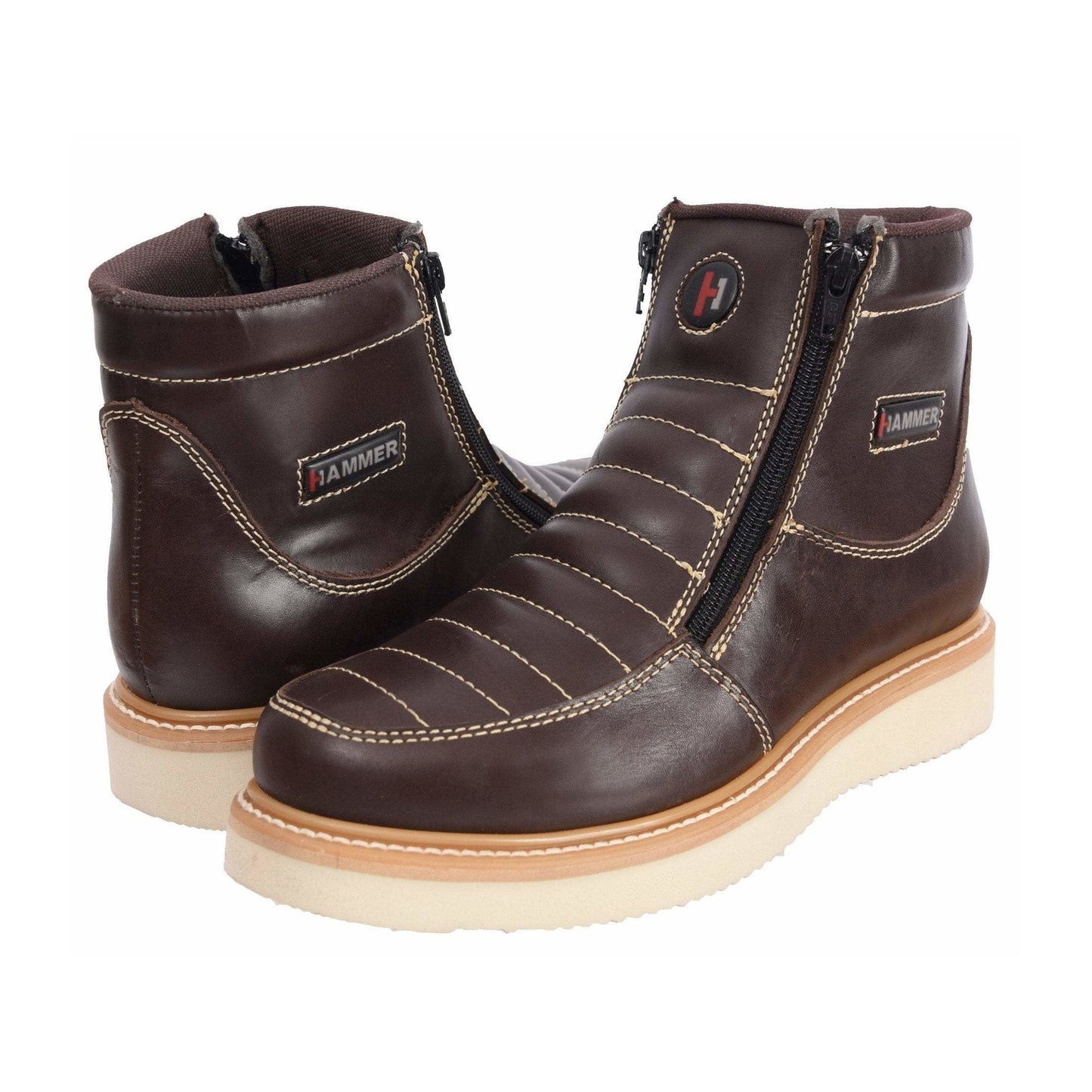 HM330 Brown Short Boots Zipper