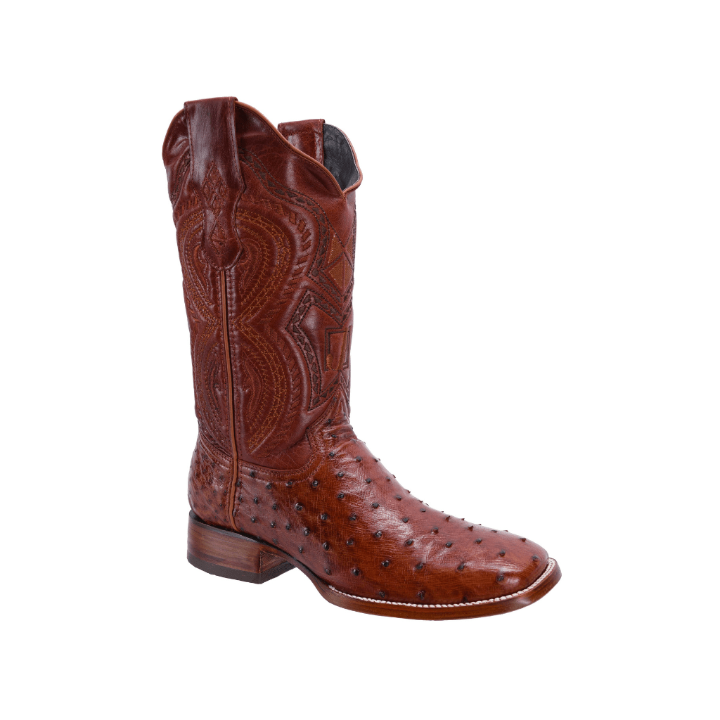 JB503 Square Toe Rodeo Boot Ostrich Original Leather Chedron