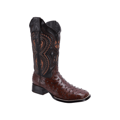 JB503 Square Toe Rodeo Boot Ostrich Original Leather Brown