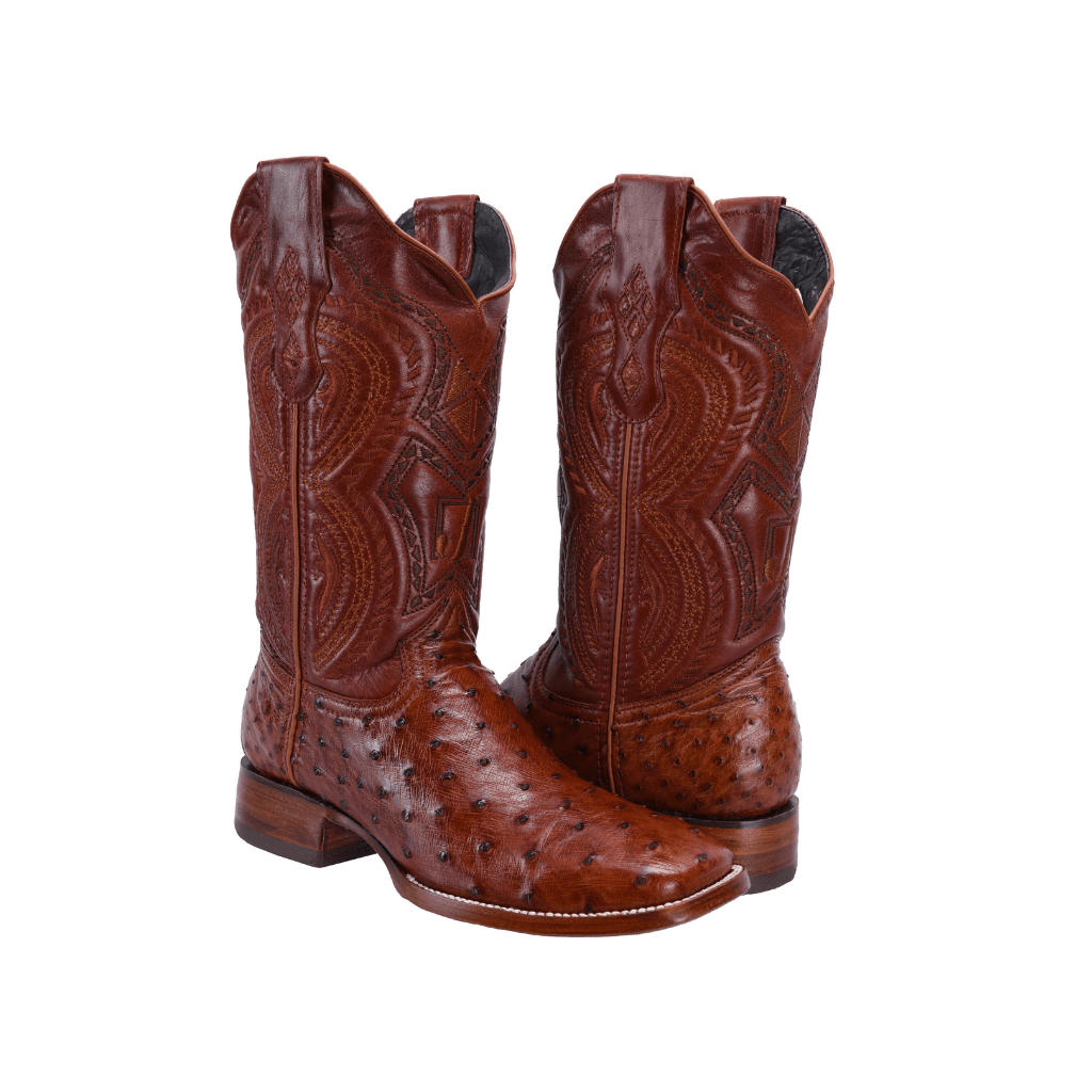 JB503 Square Toe Rodeo Boot Ostrich Original Leather Chedron