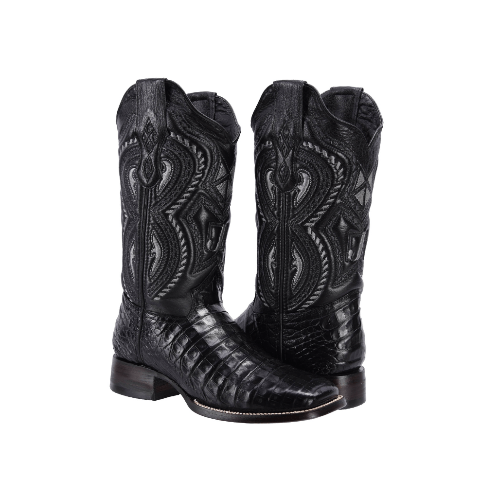 JB506 Square Toe Rodeo Boot Caiman Original Leather Black