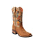 VE309 Tan Rodeo Boot Verthali with Orange Flowers