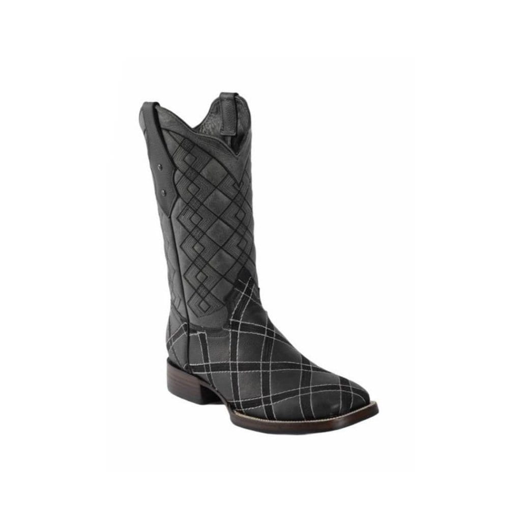 JB729 Black Rodeo Boot Men Leather Rombos (Width EE Wide- Half size less recommended)