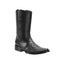 JB470 Black Square Toe Boots Leather Braided Print WIDE EE LAST-HALF NUMBER LESS RECOMMENDED