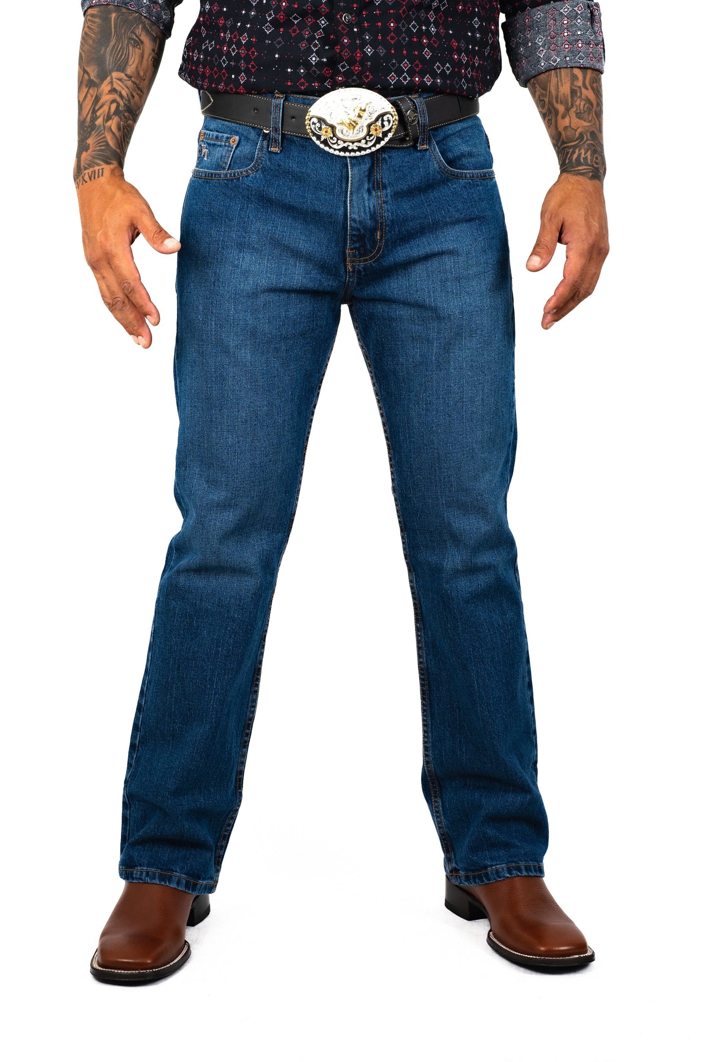 Men Light Blue Classic Bootcut Premium Jeans