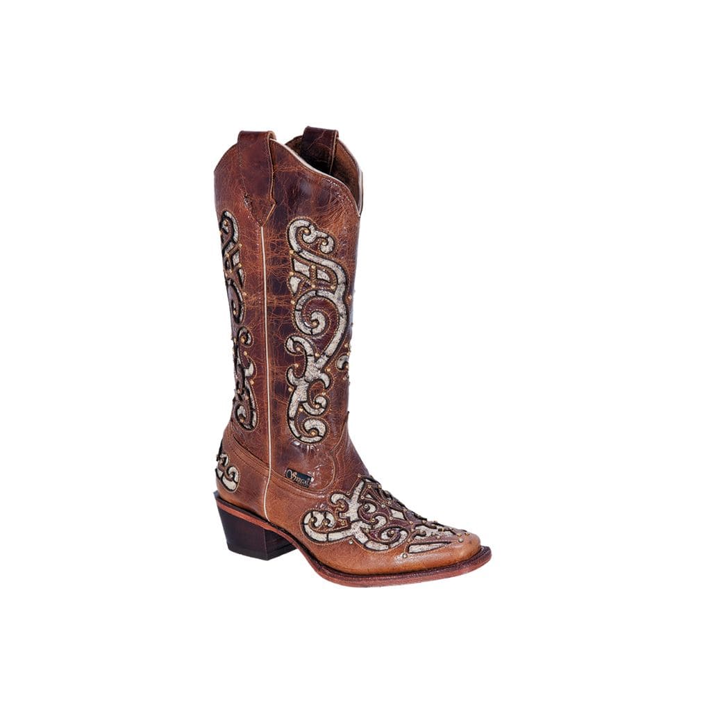 JB15-01 Brown Boots Flowers | Botas de Rodeo para Mujer | Joe Boots ...