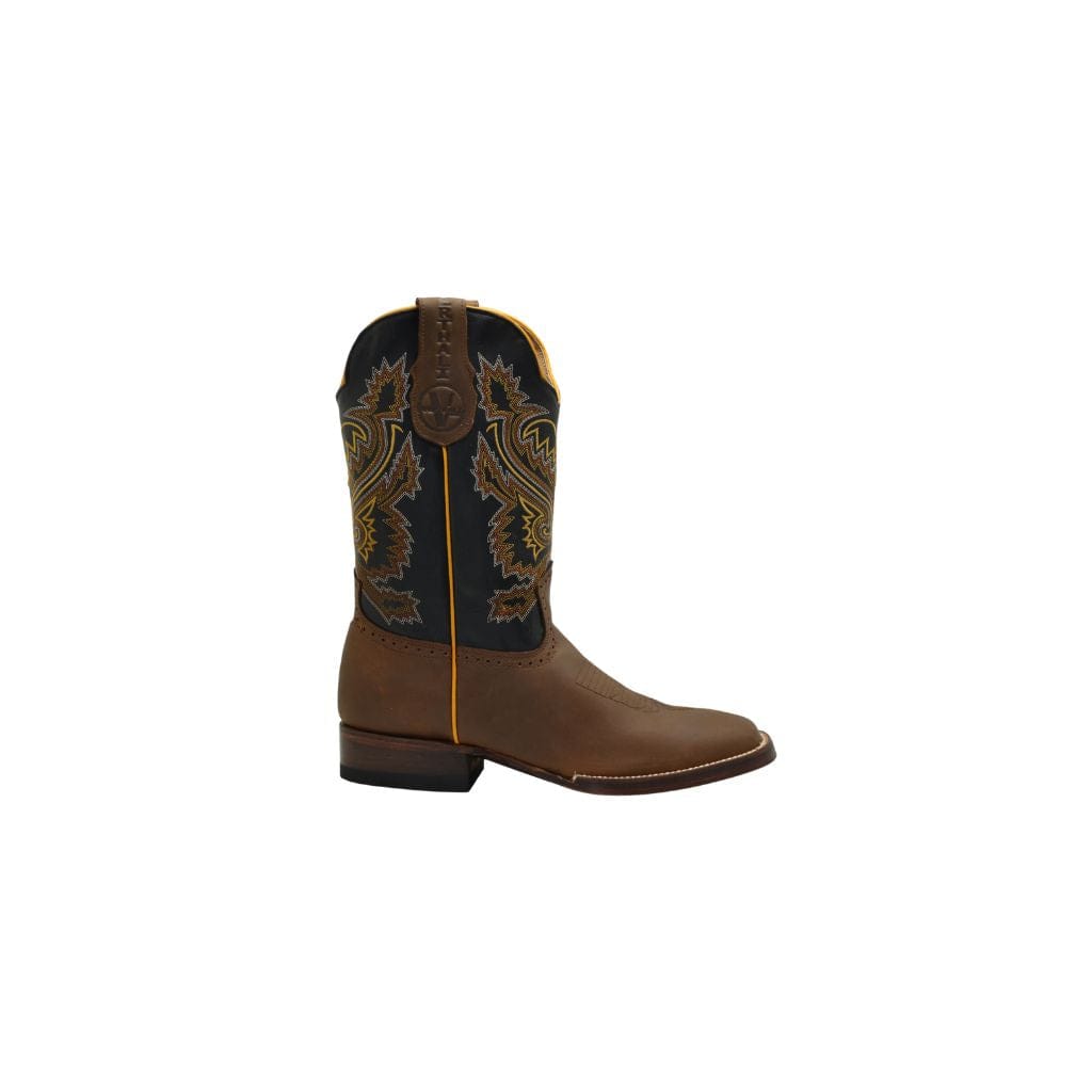 VE522 Tan Rodeo Square Toe Boot Leather Sole