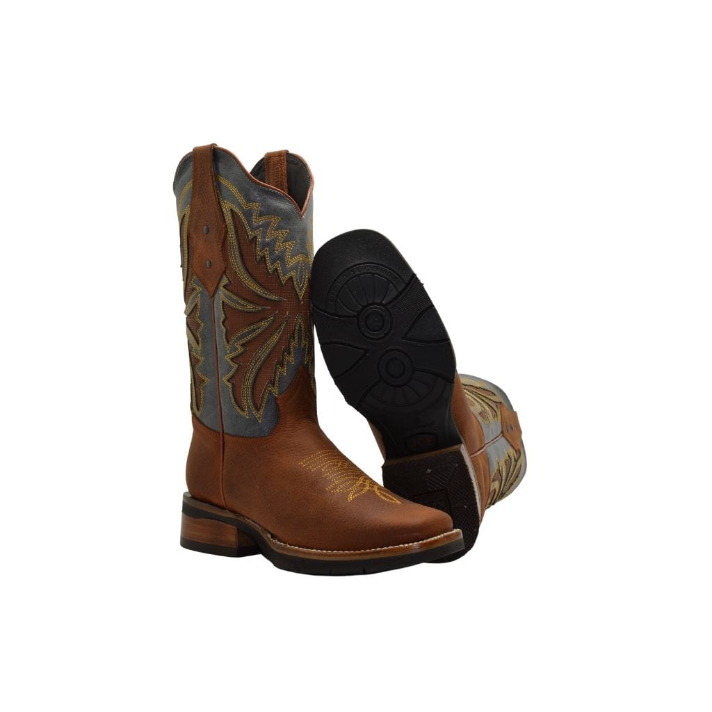 SG518 Rodeo Square Toe Boot Honey Rubber Sole