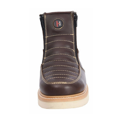 HM330 Brown Short Boots Zipper